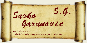 Savko Garunović vizit kartica